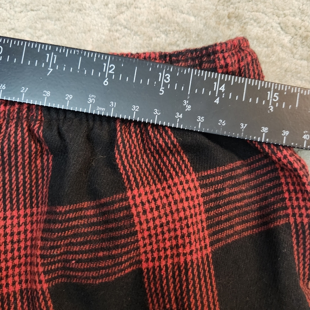 Plaid Red and Black Flannel Men's Small Pajama Lounge Pants Cotton Blend - Picture 6 of 8